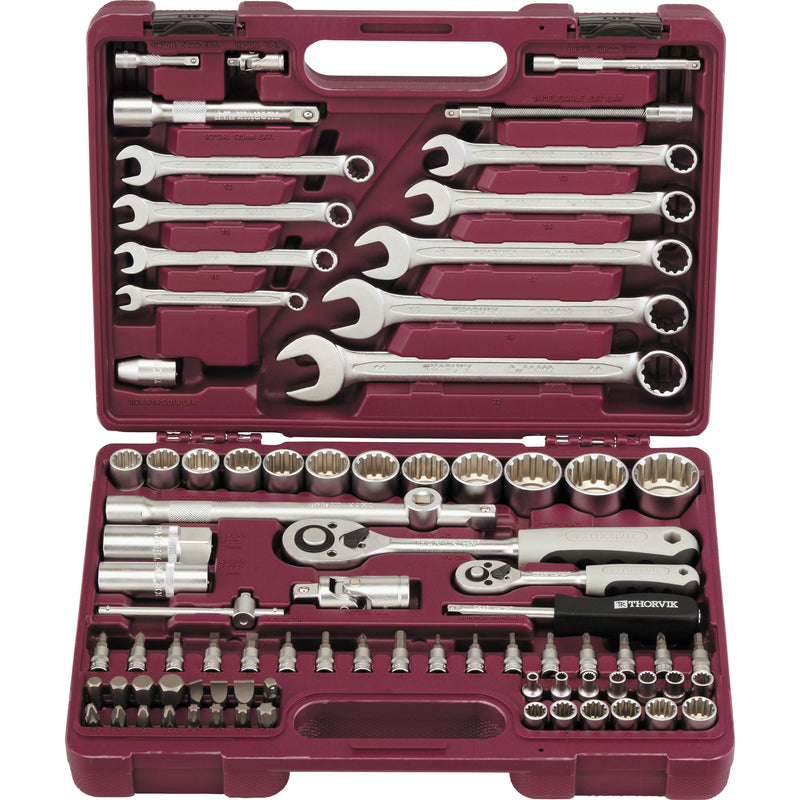 1/4", 1/2" DR Universal tool set with Multiprof sockets 82 pcs UTS0082MP Thorvik Tools