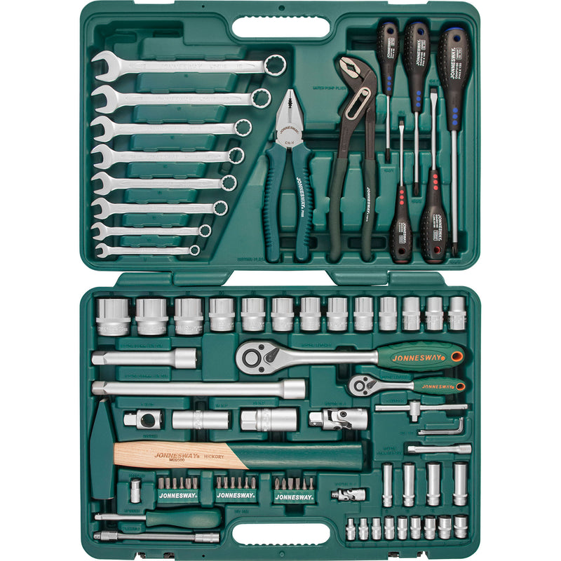 77 Piece 1/2", 1/4" Dr. Tool Set Mechanics, Garage & Household Tools S04H52477S Jonnesway