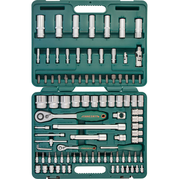94 Piece 1/4", 1/2" Dr. Tool Set Mechanics, Garage & Household Tools S04H52494S Jonnesway