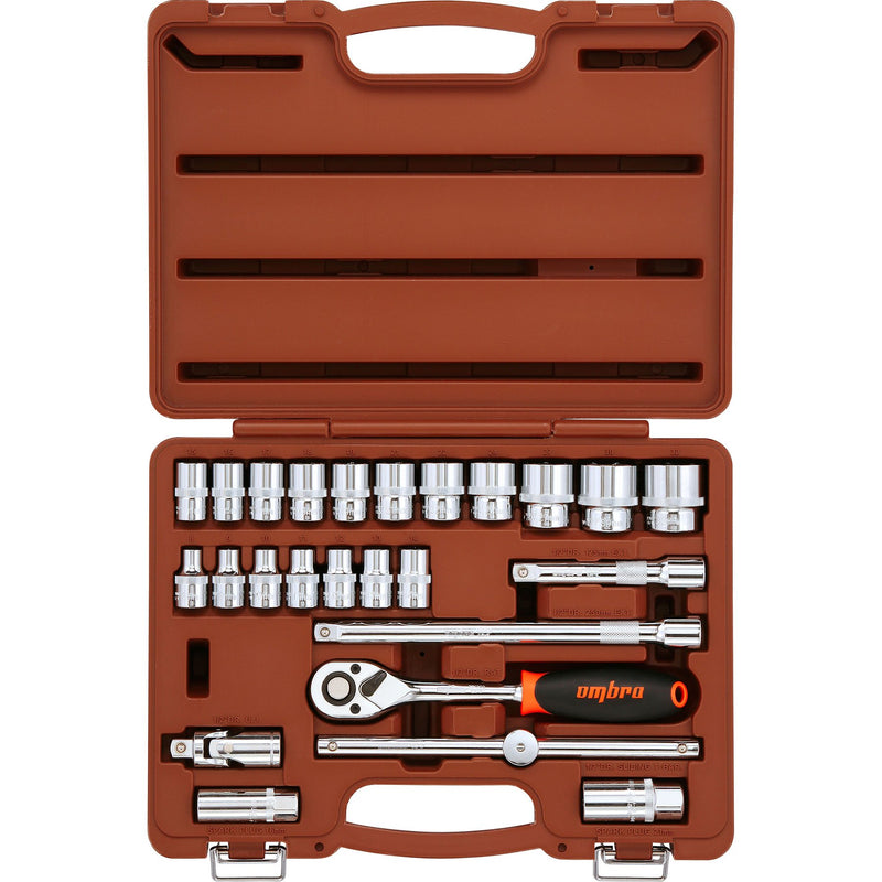 Socket Set 1/2"DR, 25 Piece Mechanics, Garage & Household Tools 911225 Ombra